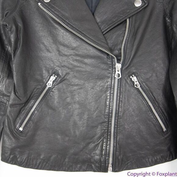 NEW Madewell washed Leather Motorcycle Jacket, size M - Picture 4 of 16